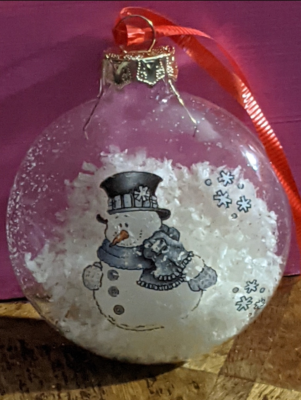 Snowman Glitter Ornament